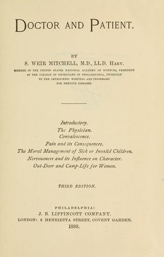 Cover for Doctor and patient