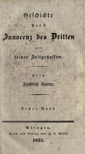 Cover for Geschichte Papst Innocenz des Dritten und seiner Zeitgenossen