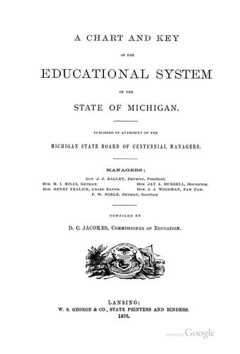 Cover for A Chart and Key of the Educational System of the State of Michigan