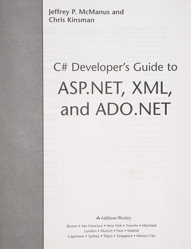 Cover for C [sharp] developer's guide to ASP.NET, XML, and ADO.NET