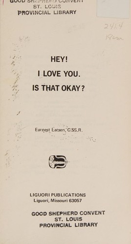 Cover for Hey! I love you. Is that okay?