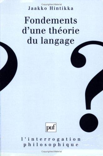Cover for Fondements d'une théorie du langage