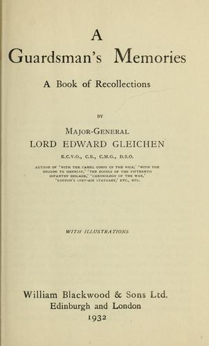 Cover for A guardsman's memories