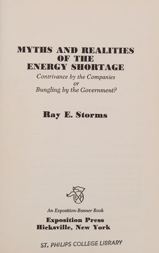 Cover for Myths and realities of the energy shortage
