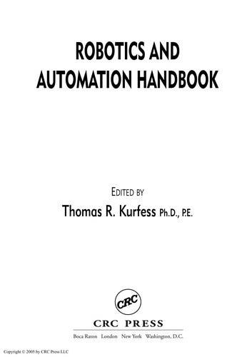 Cover for Robotics and automation handbook