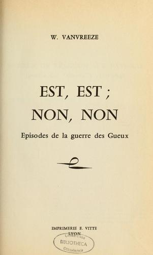 Cover for Est, est, non, non