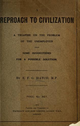 Cover for A reproach to civilization