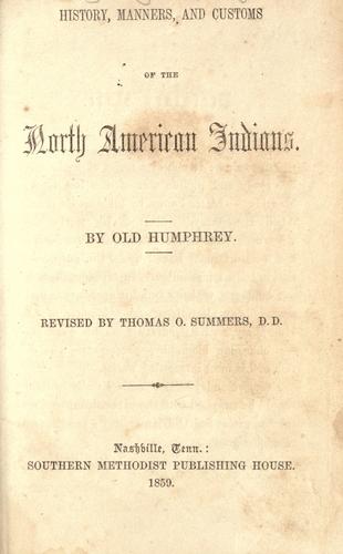 Cover for History, manners, and customs of the North American Indians.