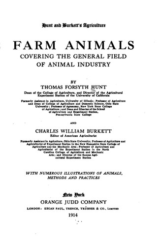 Cover for Farm Animals: Covering the General Field of Animal Industry