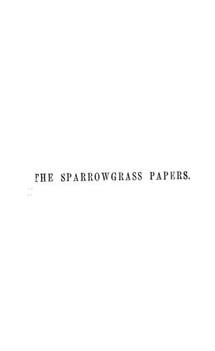 Cover for The Sparrowgrass papers
