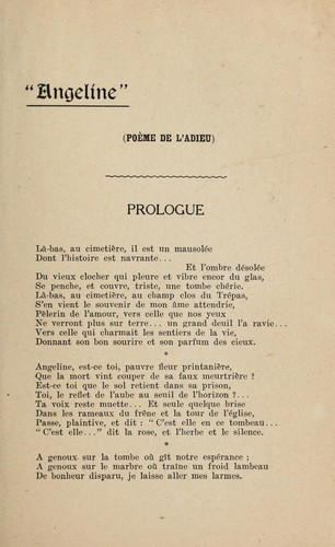 Cover for Angéline