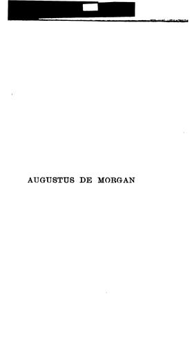 Cover for Memoir of Augustus De Morgan