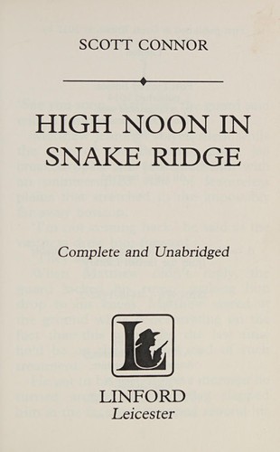 Cover for High noon in Snake Ridge