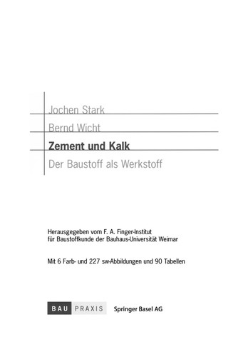 Cover for Zement und Kalk