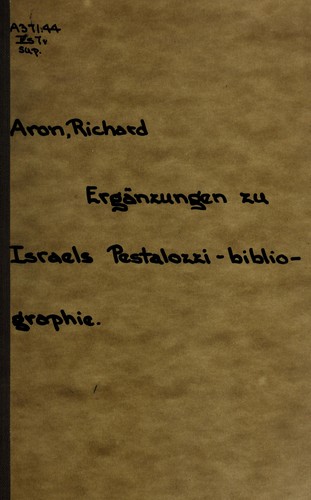Cover for Versuch einer zusammenstellung der schriften von und u ber Pestalozzi