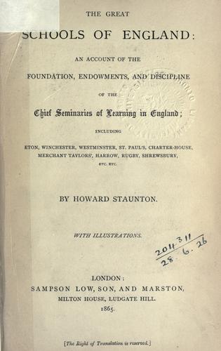 Cover for The great schools of England