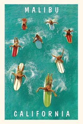 Cover for Vintage Journal Surfers Paddling, Malibu, California