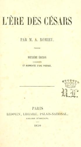 Cover for L' ère des Césars