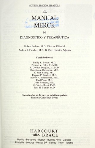 Cover for El Manual Merck De Diagnostico Y Terapeutica/Spanish