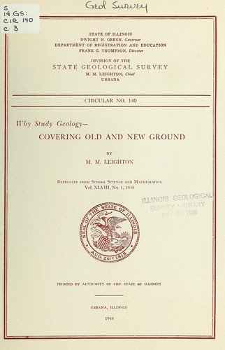 Cover for Why study geology: covering old and new ground