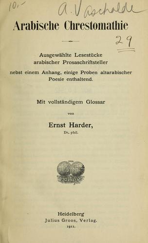 Cover for Arabische chrestomathie