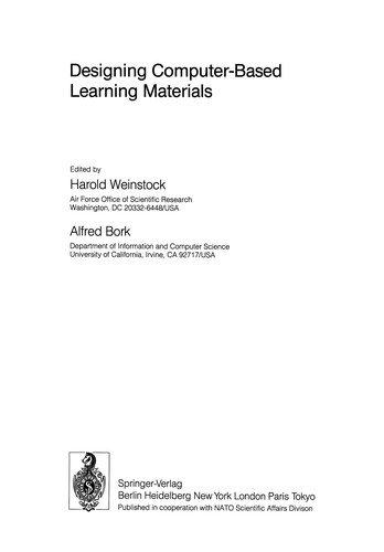 Cover for Designing Computer-Based Learning Materials
