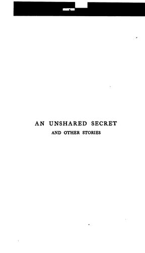 Cover for An Unshared Secret, and Other Stories