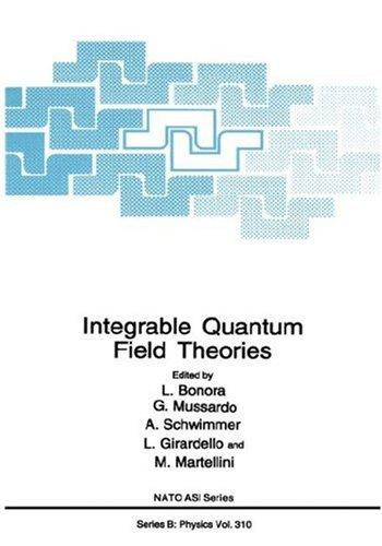 Cover for Integrable quantum field theories