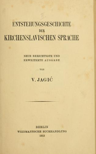 Cover for Entstehungsgeschichte der kirchenslavischen Sprache.