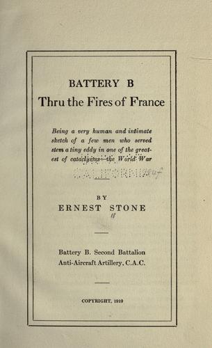 Cover for Battery B thru the fires of France