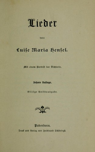 Cover for Lieder
