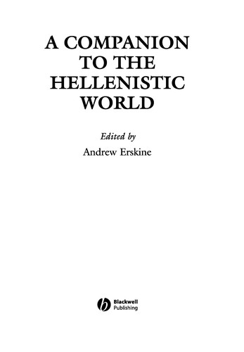 Cover for COMPANION TO THE HELLENISTIC WORLD; ED. BY ANDREW ERSKINE.