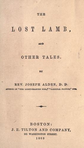 Cover for The lost lamb, and other tales