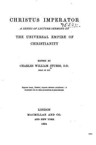 Cover for Christus Imperator: A Series of Lecture-sermons on the Universal Empire of Christianity