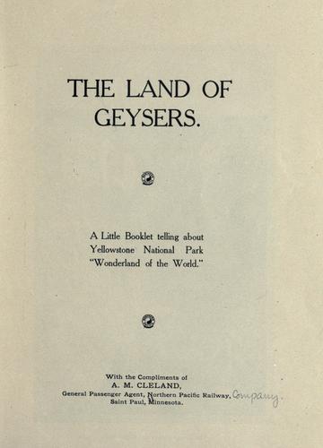 Cover for The land of geysers