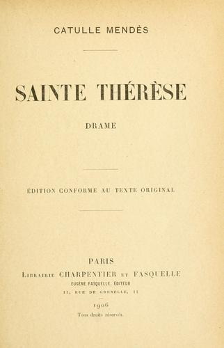 Cover for Sainte Thérèse