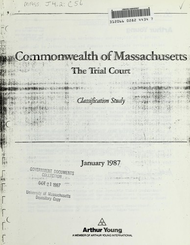 Cover for Commonwealth of Massachusetts, the Trial Court
