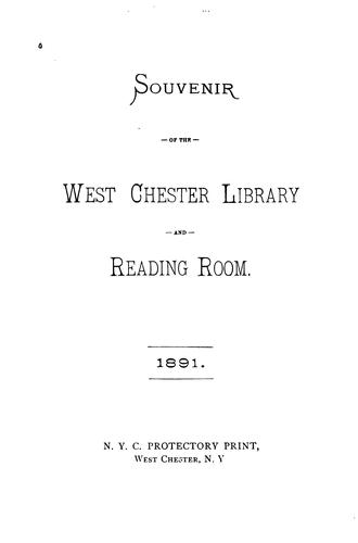 Cover for Souvenir of the West Chester Library and Reading Room