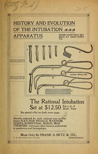 Cover for History and evolution of the intubation apparatus