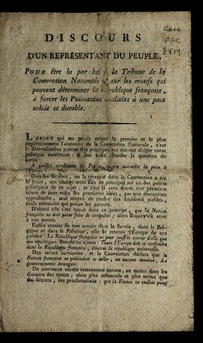 Cover for Discours