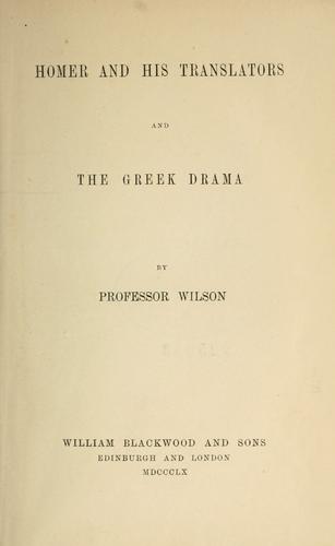 Cover for Homer and his translators, and the Greek drama.