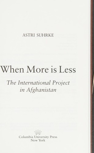 Cover for When more is less