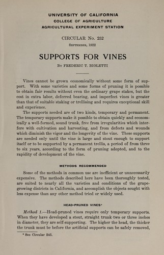 Cover for Supports for vines