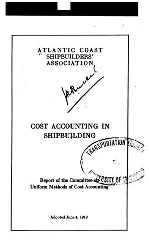 Cover for Cost accounting in shipbuilding.