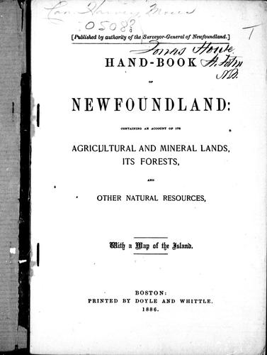 Cover for Hand-book of Newfoundland