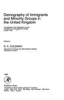 Cover for Demography of immigrants and minority groups in the United Kingdom