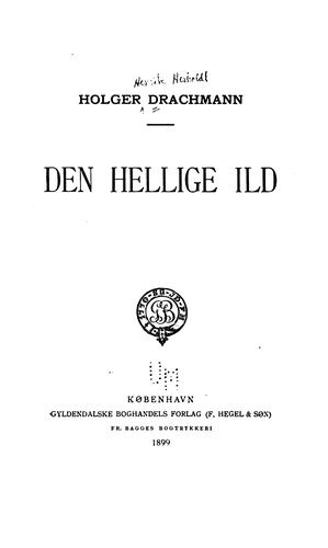 Cover for Den hellige ild.
