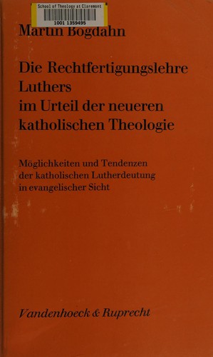 Cover for Die Rechtfertigungslehre Luthers im Urteil der neueren katholischen Theologie.