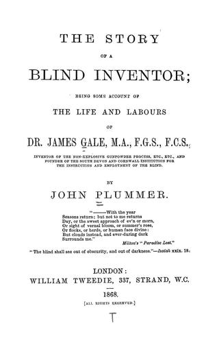 Cover for The story of a blind inventor