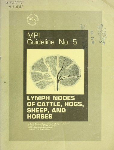 Cover for Lymph nodes of cattle, hogs, sheep, and horses. --